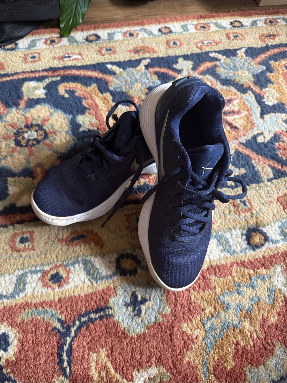 Nike hyperdunk women’s basketball 
Navy with White Sole and silver swoosh